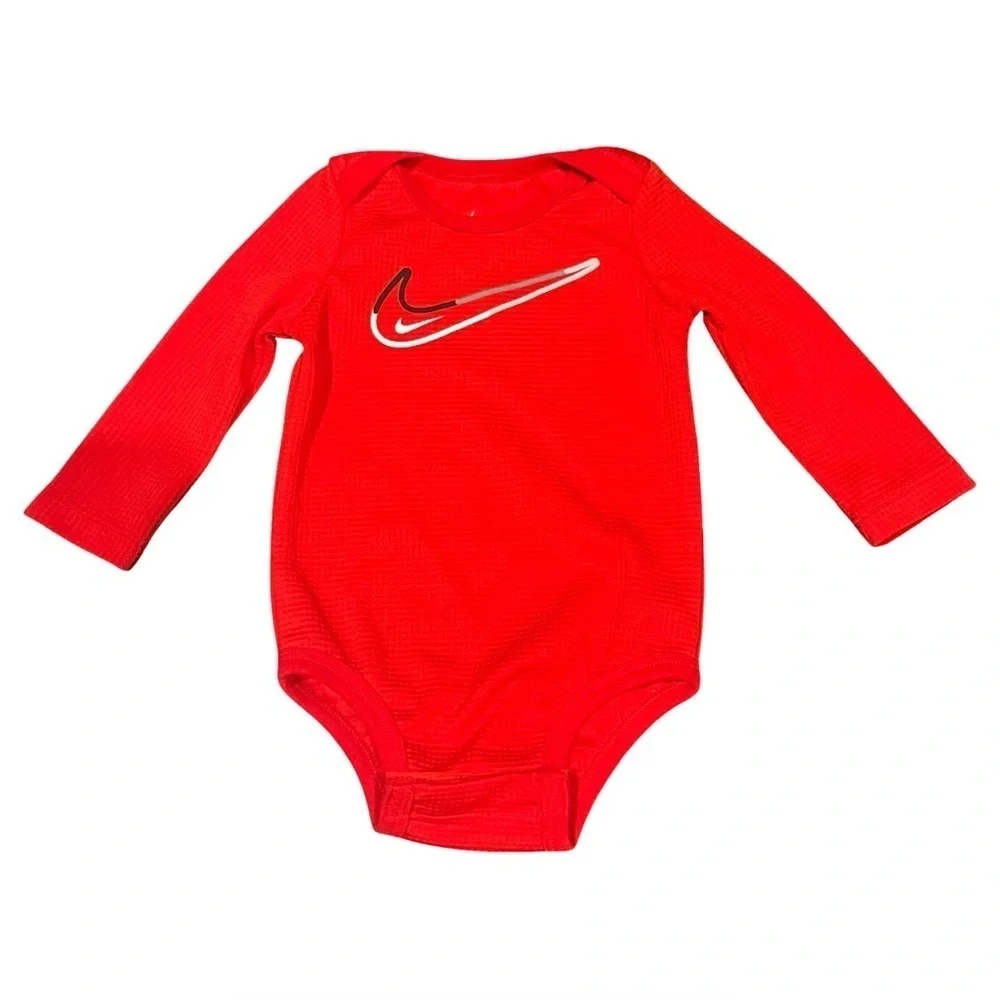 Nike Dri-Fit Red Long Sleeve Baby Onesie size 9mo